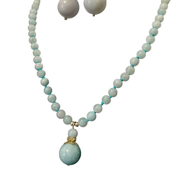 Aquamarine Necklace and Earring Set Black Friday sale! - Picture 1 of 11